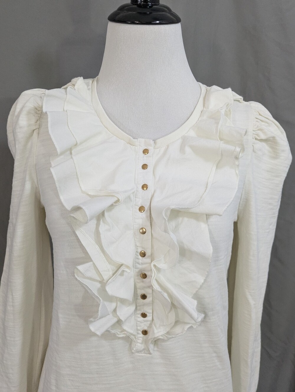 NATION Tommie Frilly Henley in Off White - Size Small Womens - Picture 4 of 11